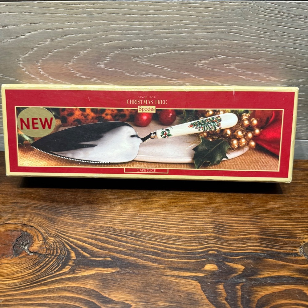 Spode Christmas Tree Cake Slice Ceramic Handle Stainless Steel Server XT1104-X